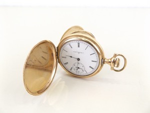 lot 37 image: Antique Gold Plated Elgin Pocket Watch