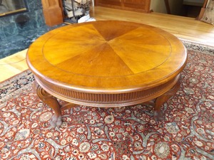 lot 96 image: Solid Wood Round Coffee Table