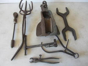 Antique Trip Pulley & Tools