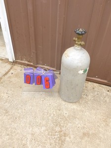lot 6 image: CO2 cylinder. 20 high. Used condition. As shown.