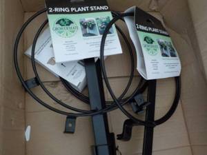 lot 6 image: Lot of 3 - 2 ring Plant Stands...