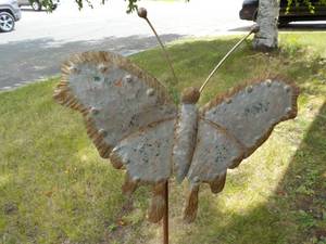 lot 15 image: Galvanized Butterfly and Metal Hook...