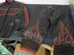 lot 48 image: Jack Edwards Leather Jacket and Pan...