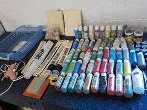 lot 57 image: Craft Lot-paints, some unopened and...