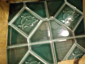 lot 147 image: 20 Glazed Teal Ceramic Tiles Double...
