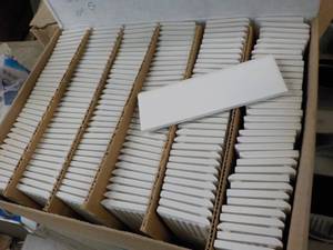 lot 153 image: 4 Boxes 2 x 6 white tile...