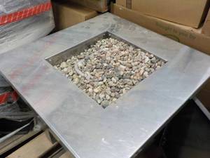 lot 157 image: Outdoor Gas Stainless Steel Firepla...