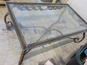 lot 97 image: Iron Coffee Table with Glass top 30...
