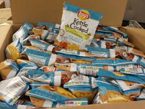 lot 291 image: Case of 64 Bags Lays Sea Salt and V...