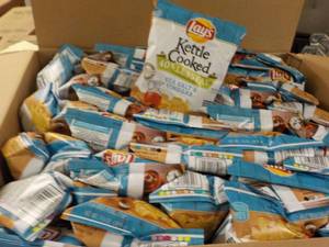 lot 295 image: Case of 64 Bags Lays Sea Salt and V...