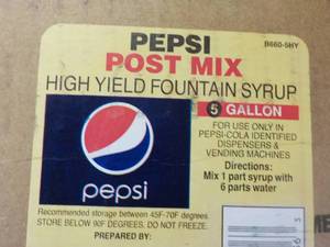 lot 305 image: 5 Gallon Pepsi Post Mix High Yield ...