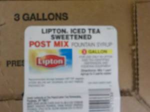 lot 308 image: 3 Gallon Lipton Iced Tea Sweetened ...