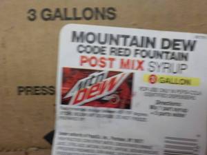 lot 314 image: 3 Gallon Mountain Dew Post Mix Syru...