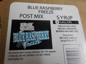 lot 336 image: 3 Gallon Blue Raspberry Freeze Post...