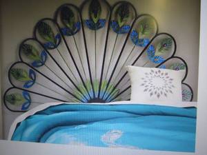 lot 28 image: Peacock Headboard open box Retail $...