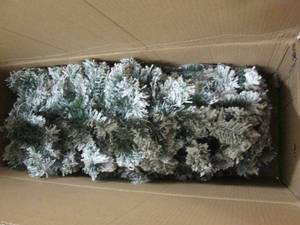 lot 43 image: 6 ft Flocked Tree open box...