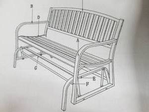 lot 49 image: Black Metal Gliding Bench open box ...