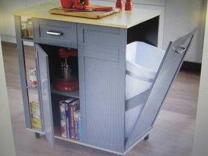 lot 52 image: Hill Kitchen Cart open box Retail $...