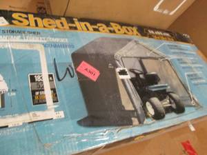 lot 73 image: Shelterlogic Storage Shed open bo...