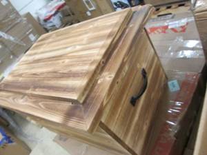 lot 74 image: Wooden Ice Cooler open box, rear da...