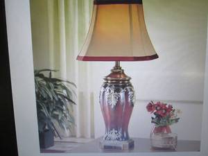 lot 100 image: Dramatic Detail Burgundy Lamp open ...