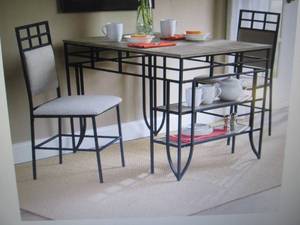 lot 112 image: 3-Piece Storage Dining Set open box...