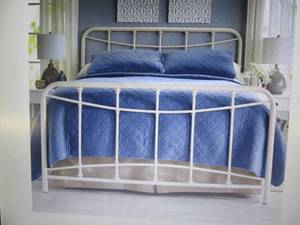 lot 128 image: Metal Bed King open box Retail $219...
