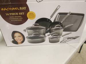 lot 130 image: Rachael Ray 14 Piece Hard Enamel Co...
