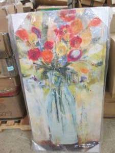 lot 140 image: Floral Wall Art open box 24x 48 inc...