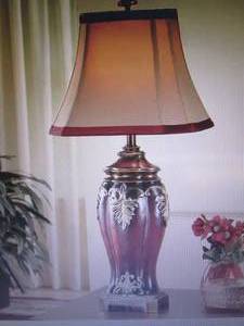 lot 142 image: Dramatic Detail Burgundy Lamp open ...