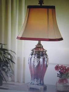 lot 143 image: Dramatic Detail Burgundy Lamp open ...