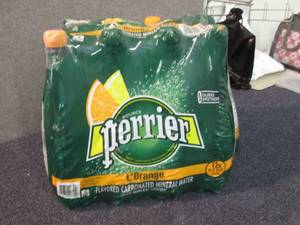 lot 302 image: 12-33.8 oz Bottles Perrier LOrange...