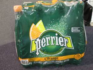 lot 303 image: 12-33.8 oz Bottles Perrier LOrange...