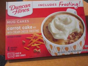 lot 306 image: 6-4pks Duncan Hines Carrot Cake Mug...