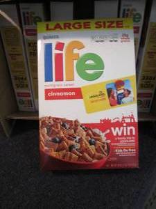 lot 318 image: 7- 18 oz Boxes Life Cinnamon Cereal...