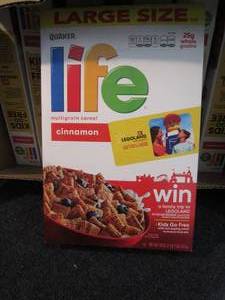 lot 319 image: 7- 18 oz Boxes Life Cinnamon Cereal...