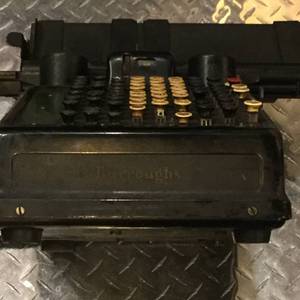 lot 80 image: antique Burroughs typewriter