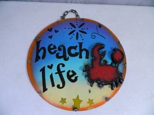 lot 13 image: New Recycled Metal Garden Art Sign