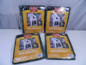 lot 34 image: 4 New 4 Stack Resin Chair Covers