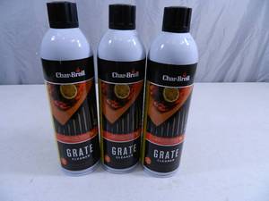 lot 54 image: 3 New 17 oz Cans of Charbroil Grate Cleaner