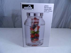 lot 92 image: New Glass Beverage Drink Dispenser with Infuser