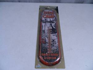 lot 100 image: New Indoor  Outdoor Hunters Retreat and Gun Club Thermometer