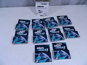 lot 122 image: 10 New Boxes of Gillette Mach 3 Razor Cartidges