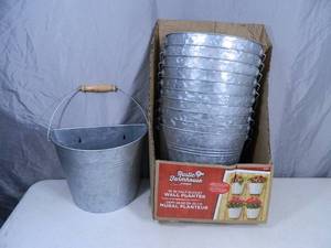 lot 131 image: New Display with 11 -10 in Half Bucket Wall Planters