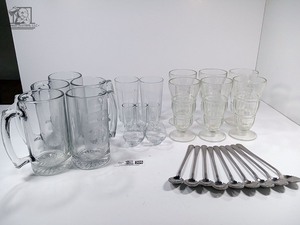 lot 306 image: Assorted Drinking Glasses Beer Mugs, Shot glasses, float glasses and silverware