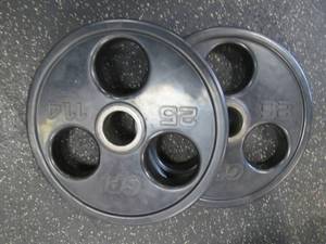 lot 48 image: (2) 25# Weights...
