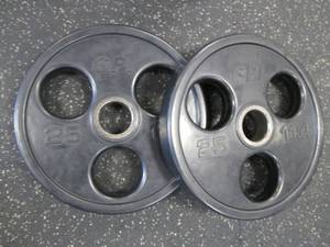 lot 49 image: (2) 25# Weights...