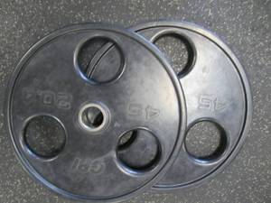 lot 53 image: (2) 45# Weights...