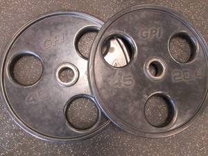 lot 54 image: (2) 45# Weights...