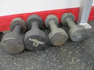 lot 57 image: 4 pc. Weight Set (2  8#s, 2  12#...